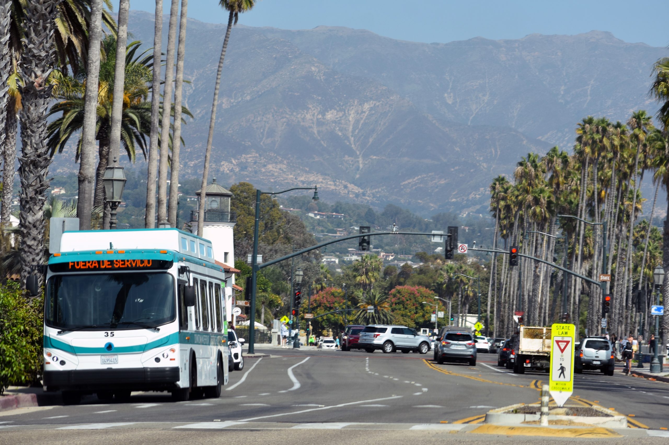 Downtown Waterfront Shuttle on East Cabrillo Blvd in Santa Barbara