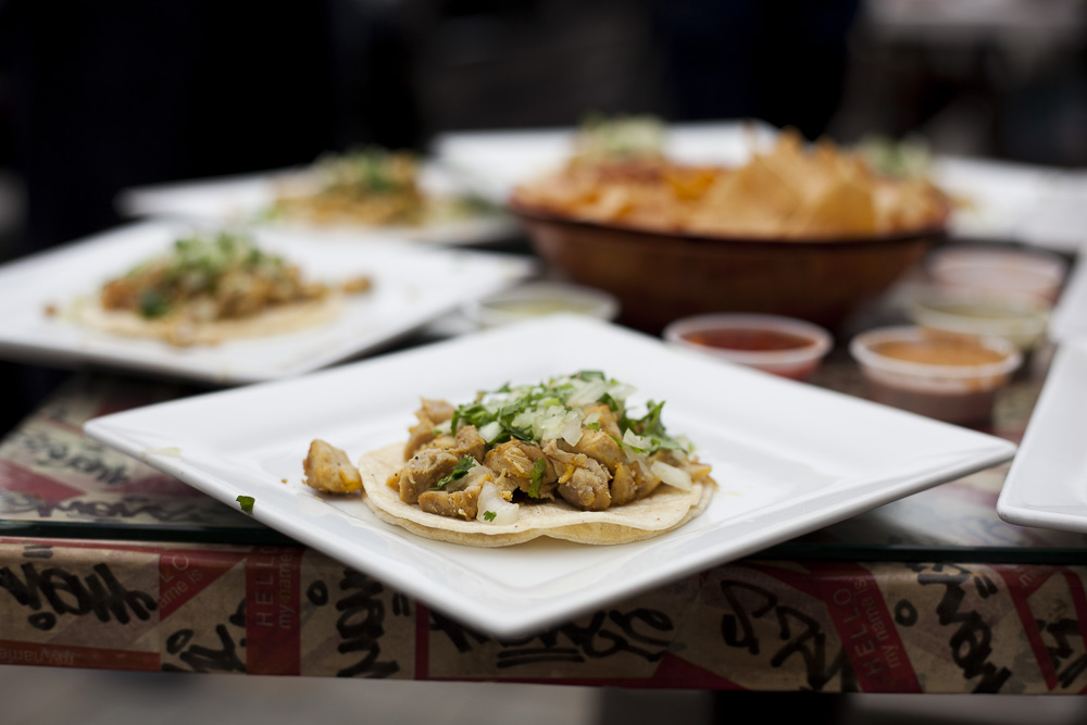 a bunch of food on a plate on a table
